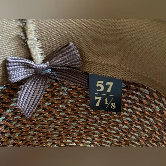 NWOT Stetson EMIN STRAW FEDORA Multicolor Woven Hat - Picture 10 of 11